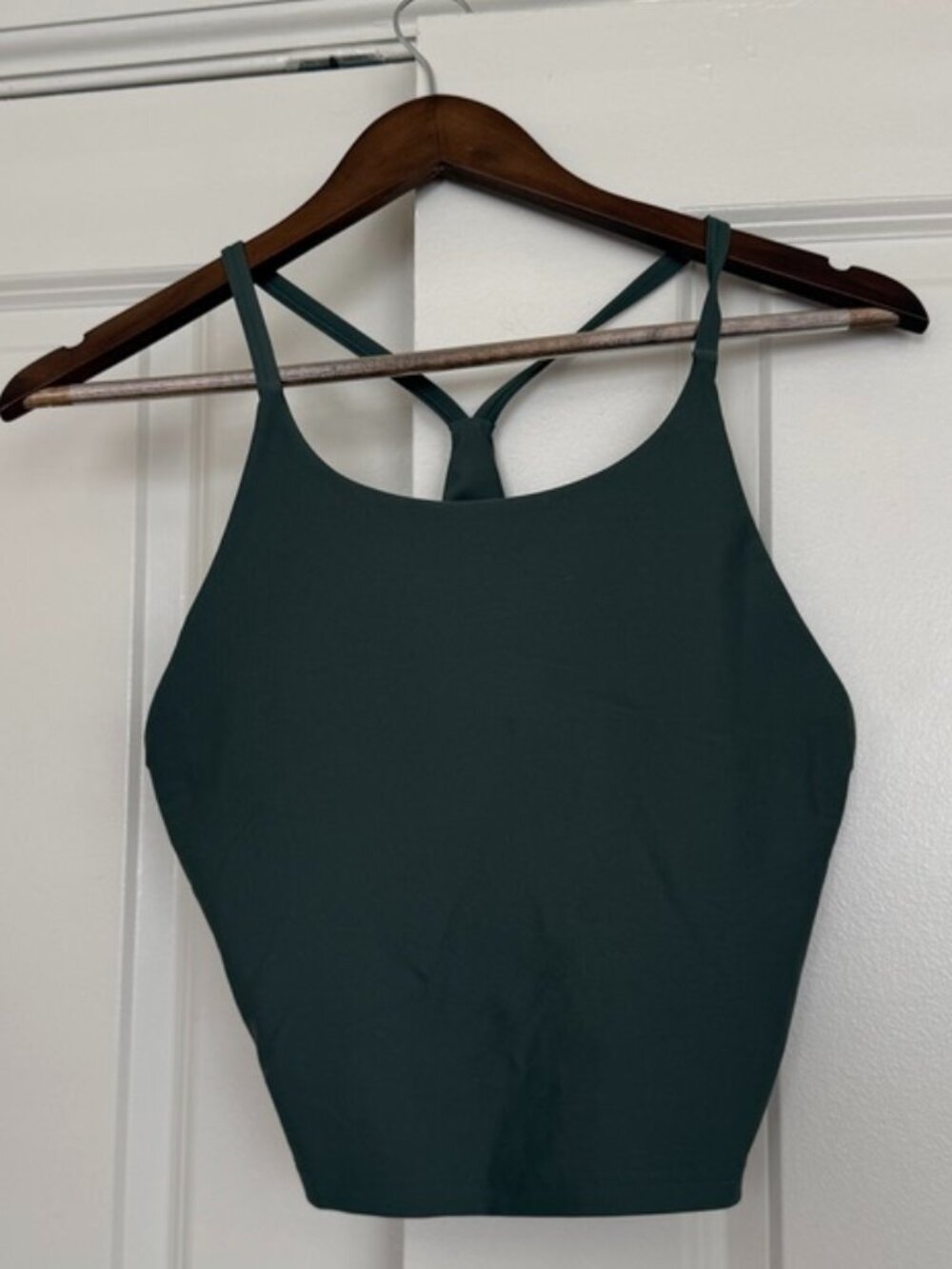 Old Navy Active Green PowerSoft Strappy Back Crop Tank Top - Size Large